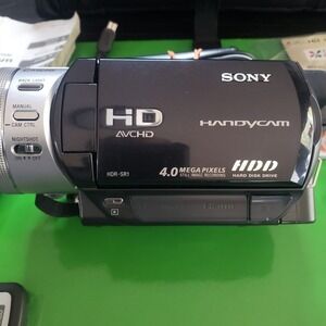 Sony HDR-SR1 Handycam 4.0MP 80x HDD Digital HD Camcorder Cables Remote TESTED